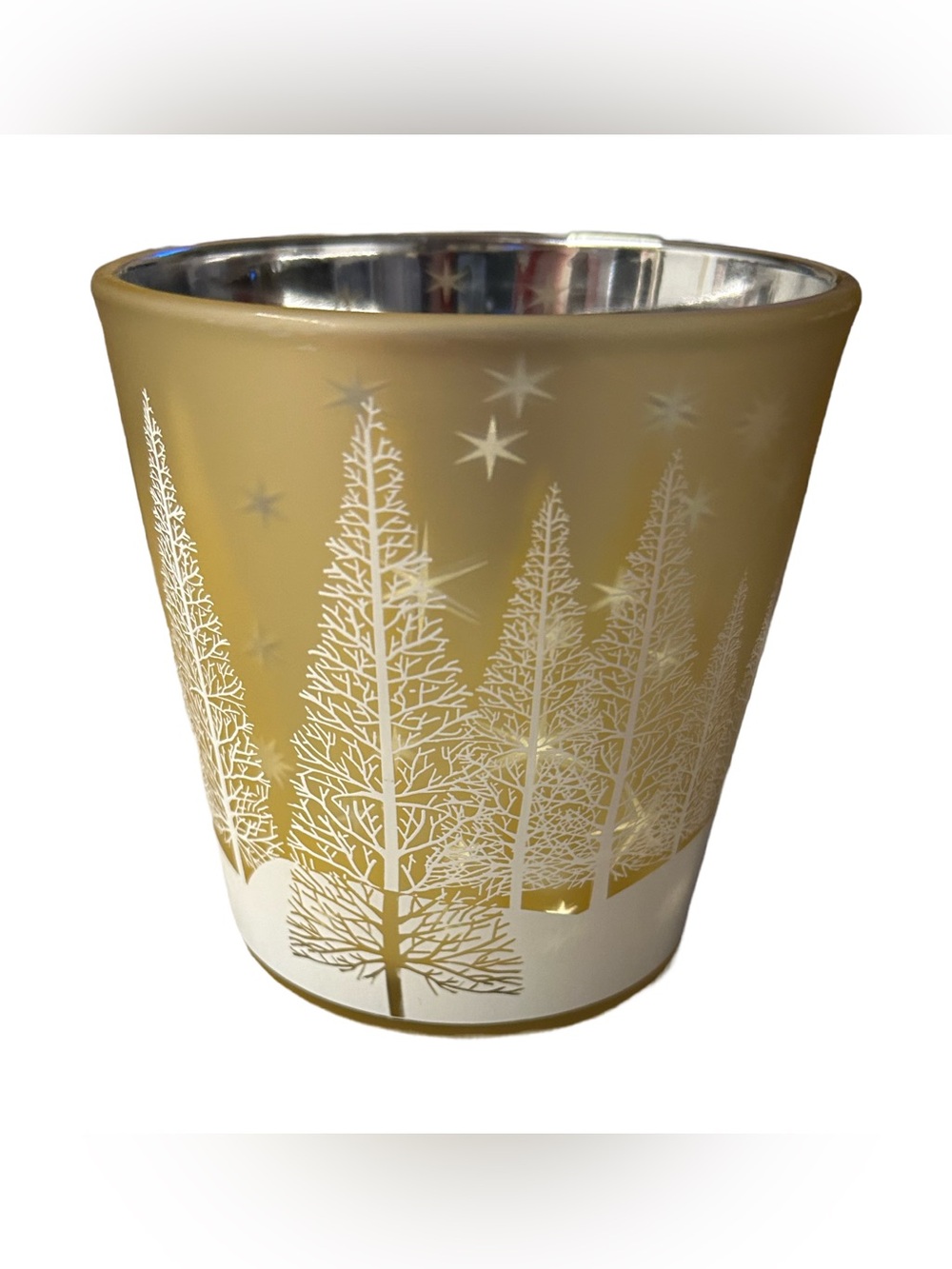 Gold Holiday Tree Votive Candle Holder